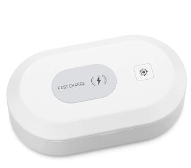 Multifunctional UV Sterilization Box Wireless Fast Charging Portable Mobile Phone Cosmetics Ultraviolet Disinfection Lamp – White