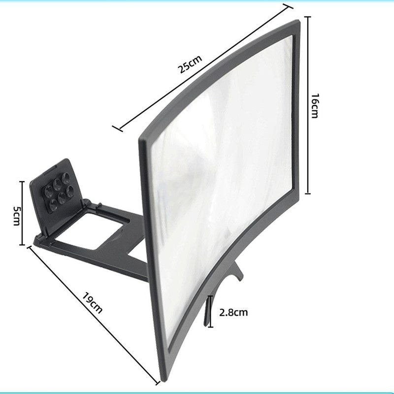 L6 12 Inch Curved Phone Screen Magnifier HD Amplifier with Phone Stand