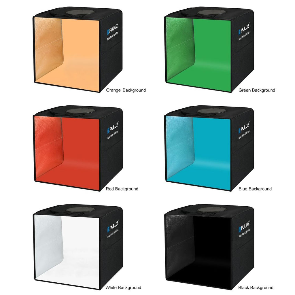 PULUZ 30cm LED Photo Softbox with 6 Colour Backdrops